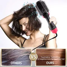 Professional Hair Dryer Brush 2 In 1 Hair Straightener Curler Comb Electric Blow Dryer With Comb Hair Brush Roller Styler