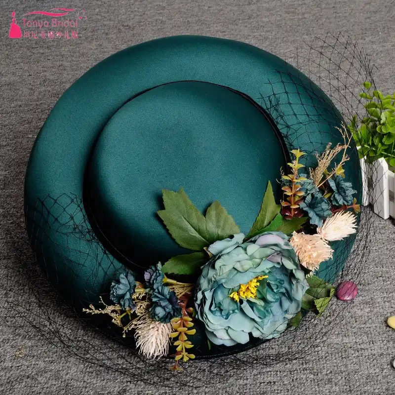 dark green wedding hat