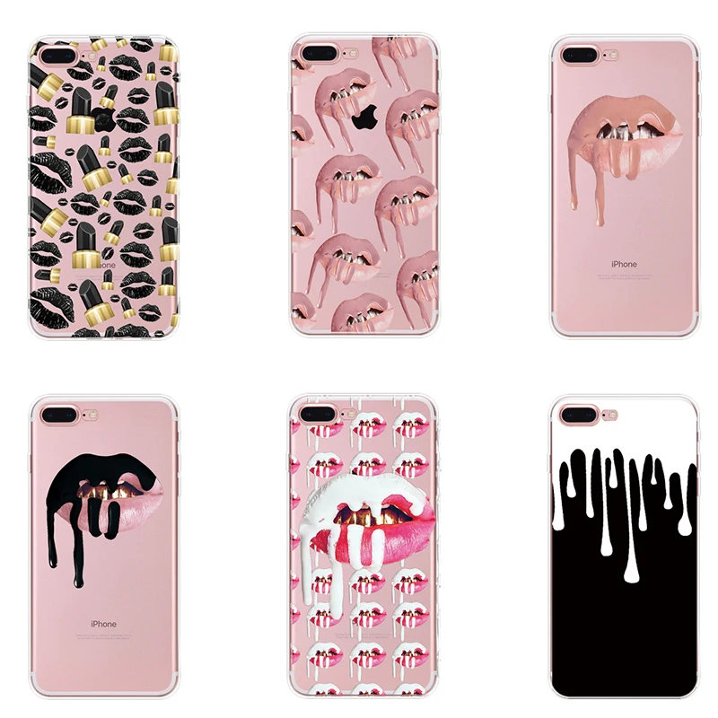 Прозрачный силиконовый чехол из ТПУ для iPhone 8 5 5s 6 6s Plus 7Plus с рисунком губ|for iphone|6s