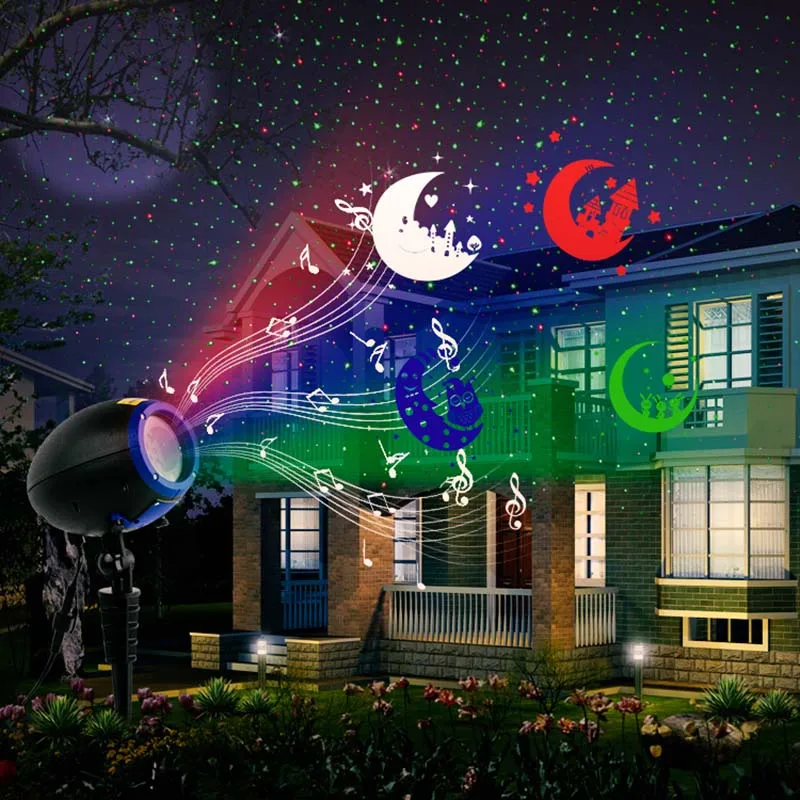 

Newly Disco 3W Sound Music Projector RGB Stage Lighting Effect Lamp Christmas KTV Music Party Light GHS99