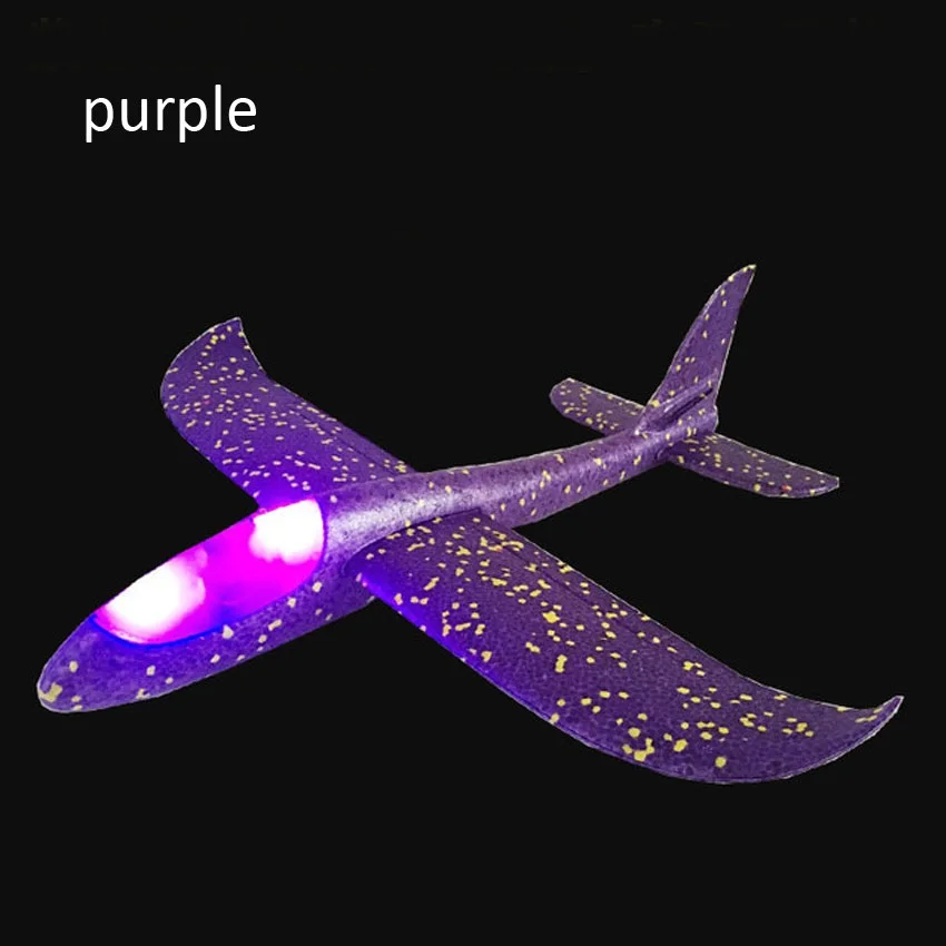 Large glider Sliding plane BACK Xiang Hand throwing foam children interactive toy new with light illuminating luminous LINTINGHA
