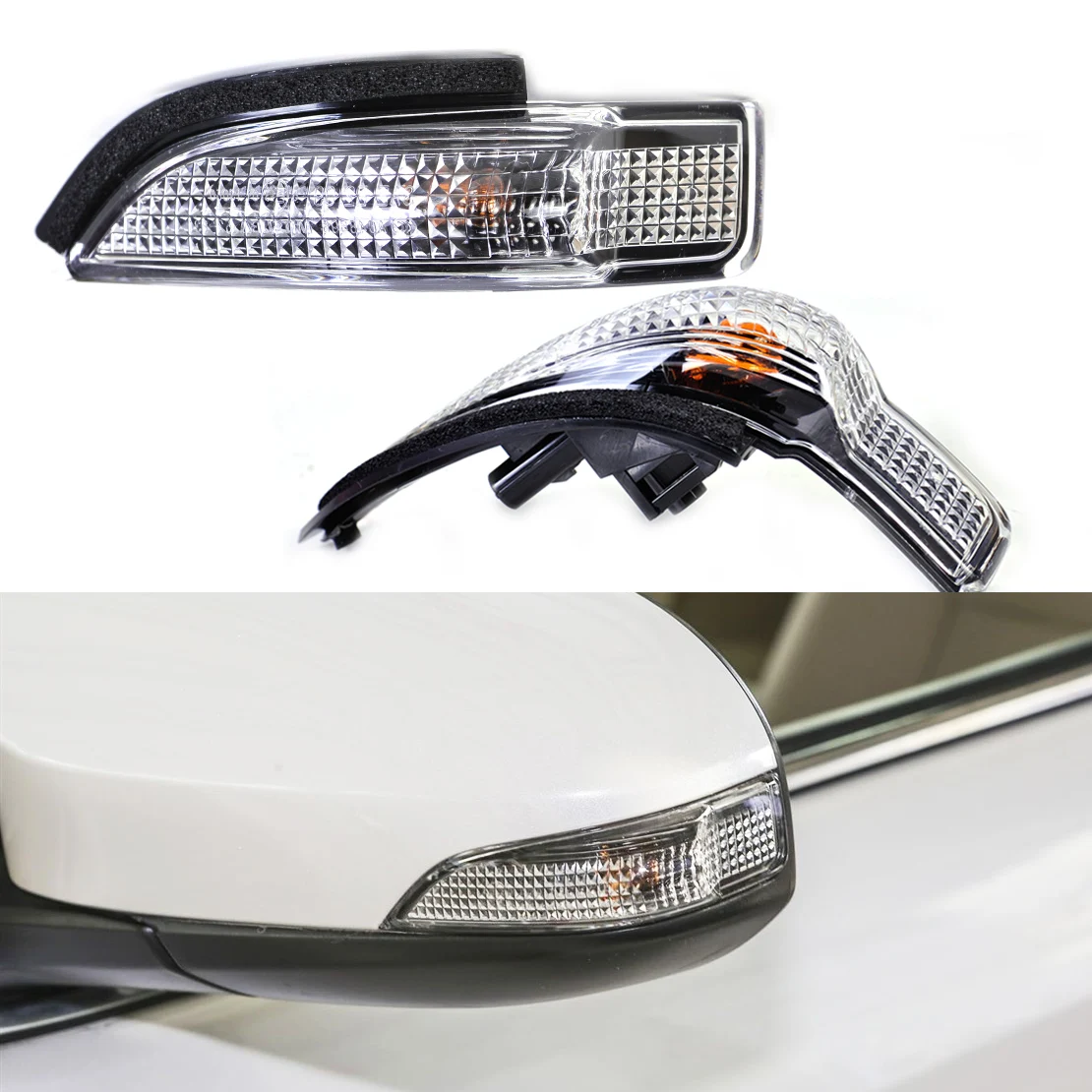 DWCX 2Pcs Car Stable 2Pin Side Mirror Indicator Turn Signal Light Lamp