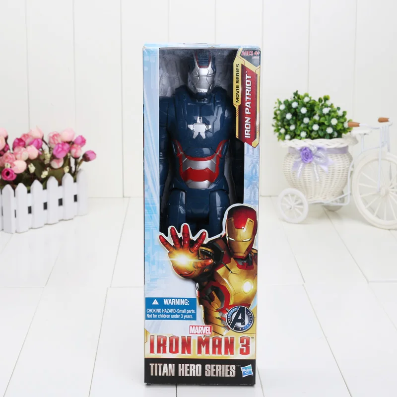 Мстители эндгейм фигурка игрушка Супер Герои Капитан Америка Железный человек Человек-паук Халк Тор Росомаха танос ПВХ фигурка игрушка 30 см - Цвет: Blue Iron Box