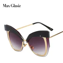 Max Glasiz металлический каркас Сексуальная Бабочка солнцезащитные очки роскошные женские модные стильные солнцезащитные очки Винтаж