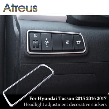 

1pcs Car Headlight Fog Light Button Panel Frame Trim Stickers Covers For Hyundai Tucson 2017 2016 2015 Accessories