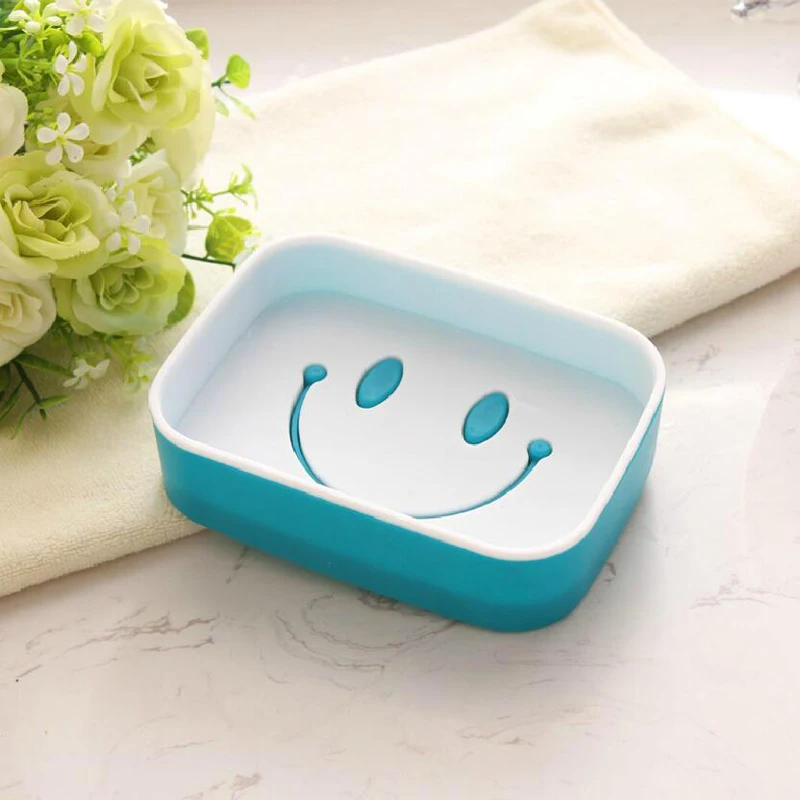 

Lavatory smiley face soap box personalized creative home soap tray drain box Bathroom Accessories 9.7*13.3*3.7CM