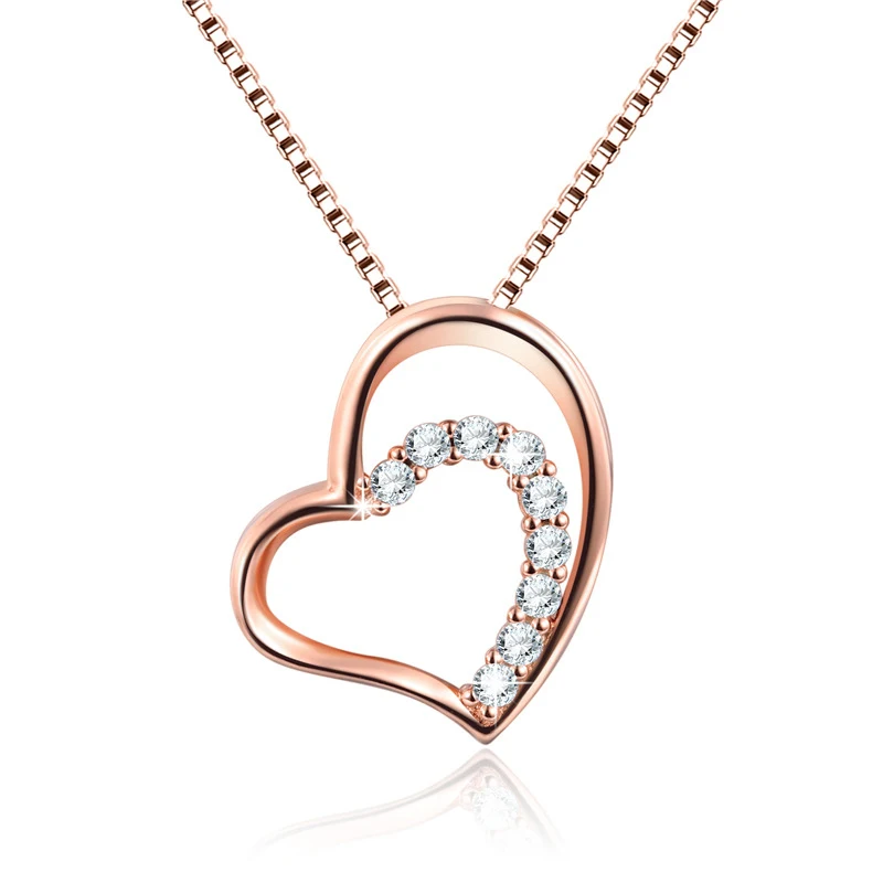 

fashion necklace new arrive sterling silver rose color necklace jewelry gift for couple MG01