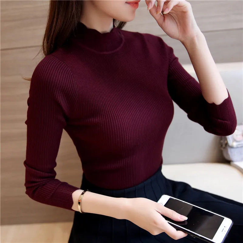 Blusas de inverno feminina осенне-зимние вязаные свитера для женщин пуловер водолазка с