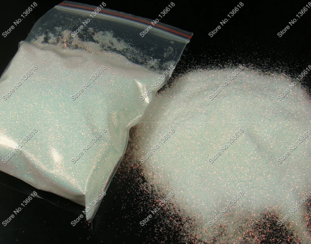

50gram-0.2MM 008 White Color with Gold Light Tints Shining Nail Glitter Dust Powder for Nail Art Decoration and Glitter Crafts