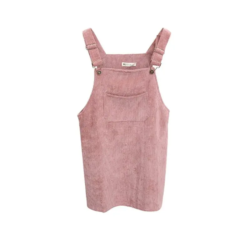 

Women Corduroy Suspender Retro Summer Sundress Overall Vest Fashion Dress