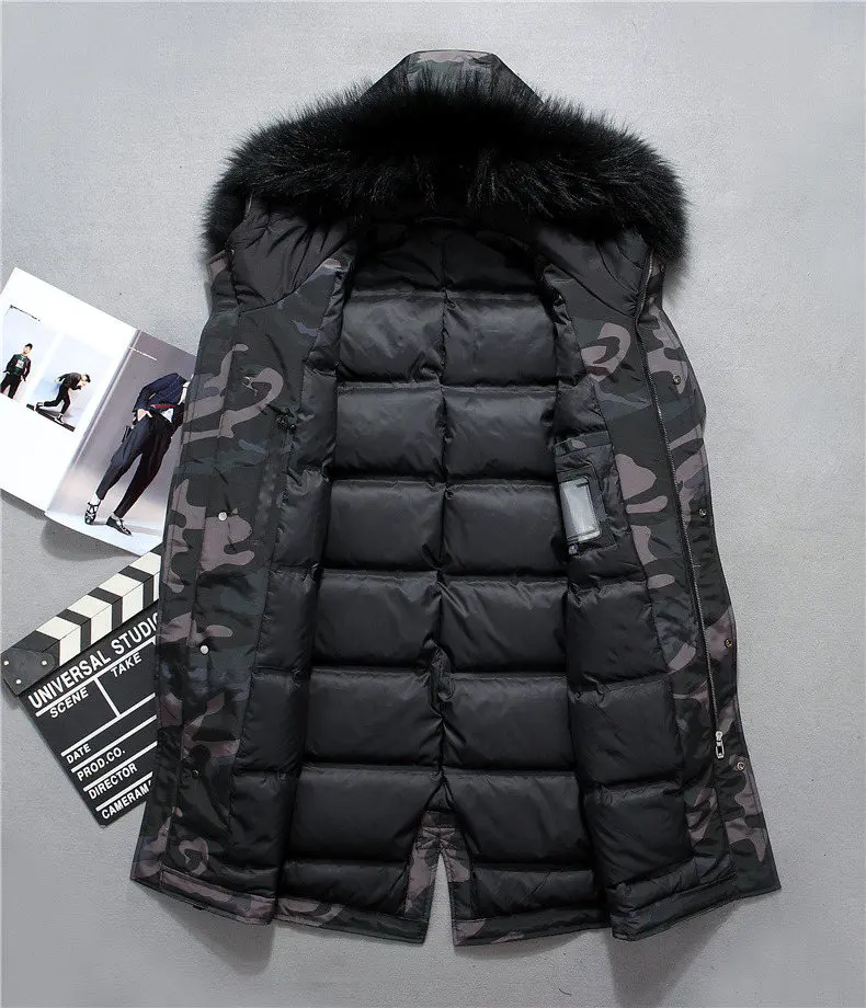 VSD Warm Winter Down Jacket Windproof Hooded Collar Men's Parka Male Big Coat Smart Casual Covered Button (8)