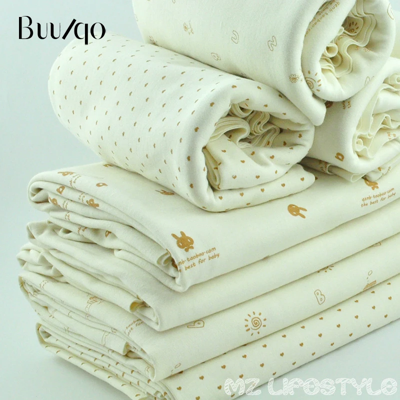 Buulqo 50*185 см натуральный органический хлопок детские трикотажные ткани DIY печатных