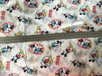 

100X105cm100% Cotton Patchwork Ethnic Mickey Mouse Fabrics Child DIY print, garment dress children cloth sewing tissue
