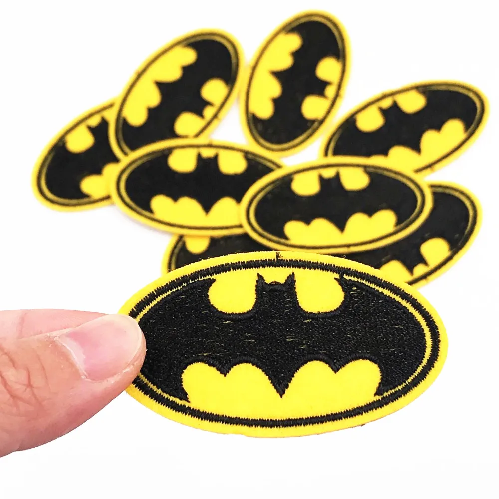 

10PCS Batman Bat man DIY Apparel patches Embroidered patch applique iron on patches sewing accessories Children Character badges