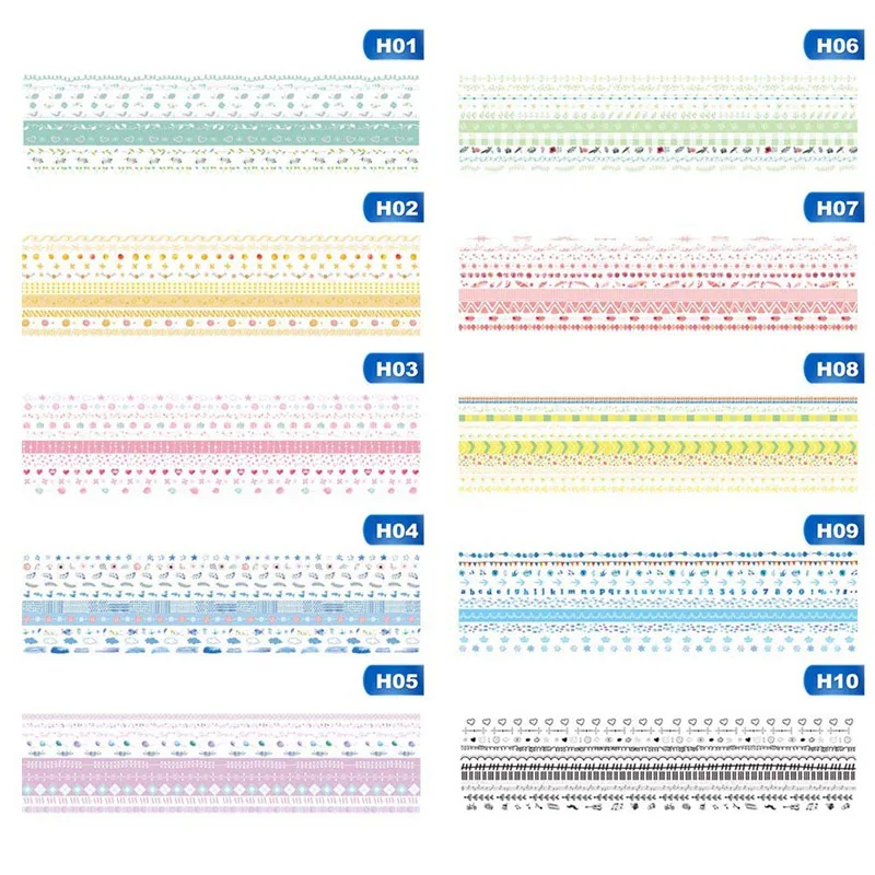 10 шт./партия океан звезды Wisteria Цветочные Милая Бумага маскировки васи лента Набор японские канцелярские принадлежности Kawaii принадлежности для скрапбукинга стикер