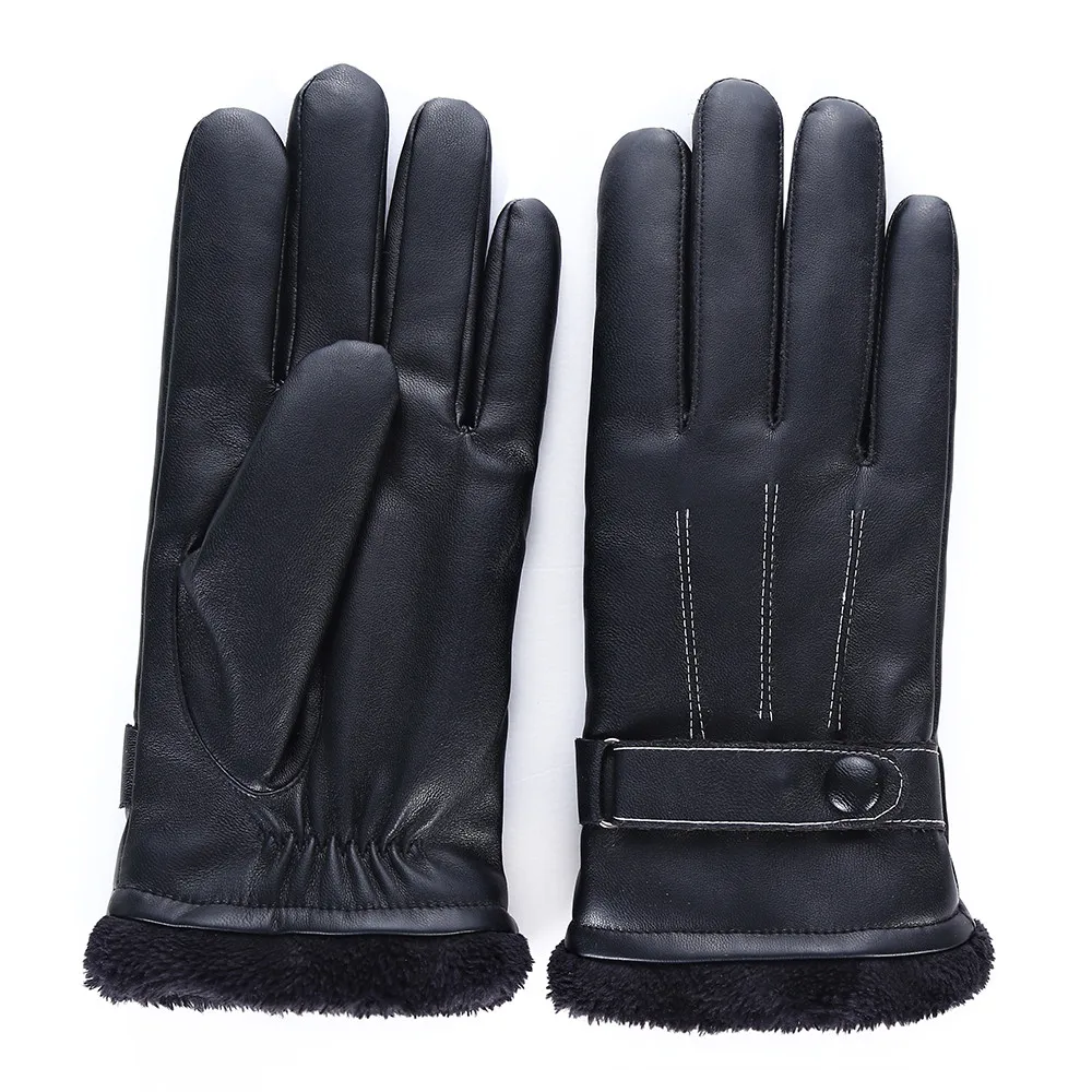 Мужские зимние перчатки ветрозащитные непромокаемые перчатки велосипедные кожаные Нескользящие плюс бархатные утолщенные перчатки luvas de