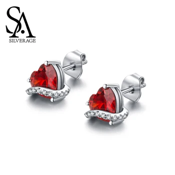 

SA SILVERAGE 925 Sterling Silver Earrings Female 2019 Popular One Arrow Fall In Love Simple Ins Temperament Korean Personality