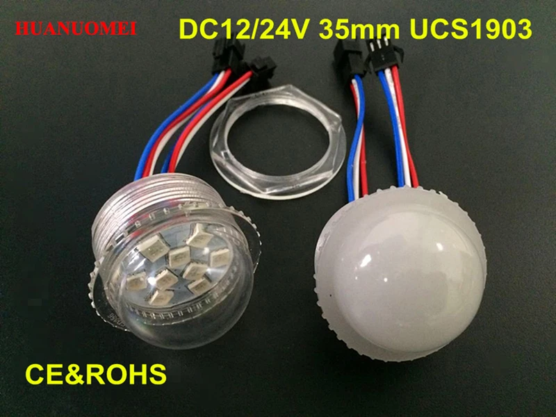 RGB SMD 5050 픽셀 LED 모듈 35mm 9개 LED UCS1903 방수 IP67 풀컬러 조명 12V 24V 놀이기구용