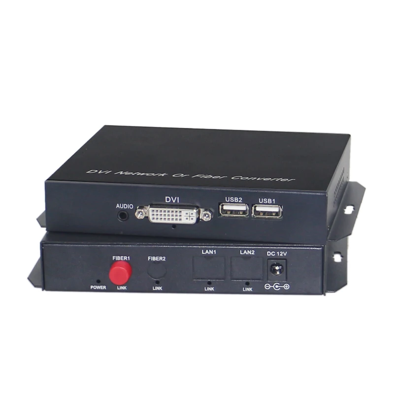 

DVI to fiber converter extender 1080p dvi video audio over fiber optic transmission up 20KM