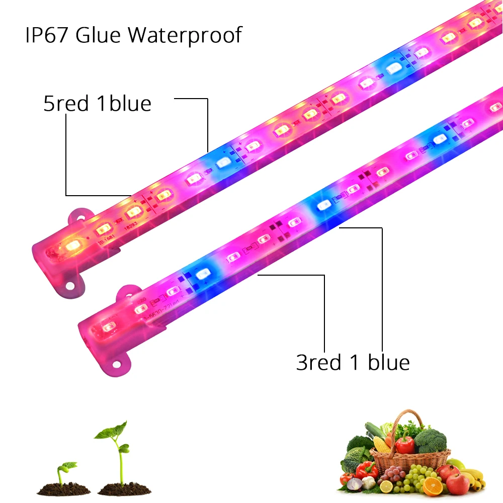 12 V светодиодный Grow Light IP67 Водонепроницаемый 50 см со штекером постоянного тока для подключения к светодиодный свет бар 5630 для Аквариум теплица лампа для выращивания растений светодиодный свет