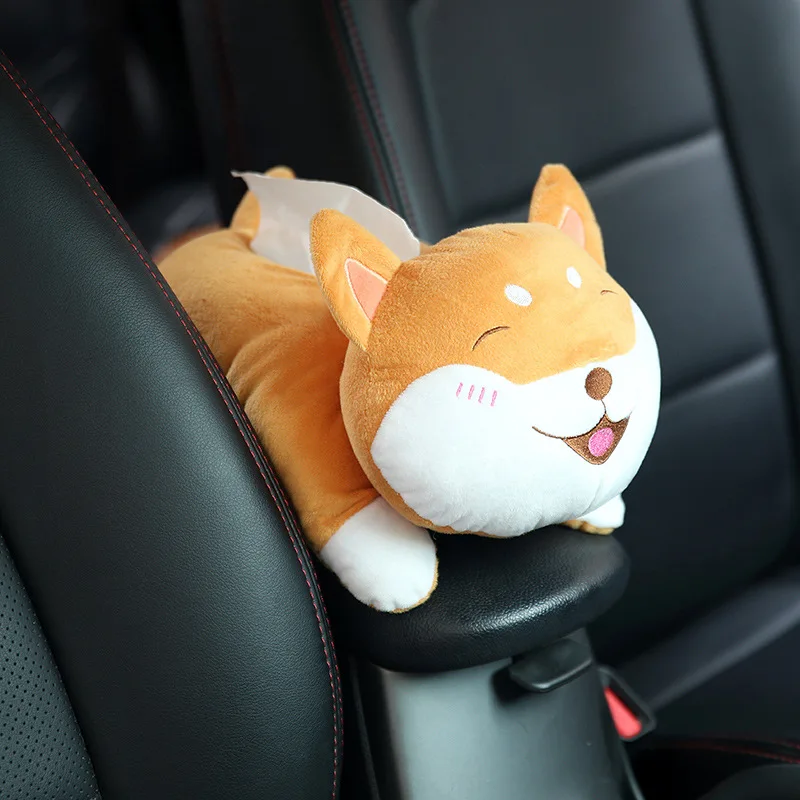 

Plush High Elasticity Cotton Universal Soft cute Car Armrest Box Cartoon Anime Theme Dog Bear Rabbit Armrest Tissue Box