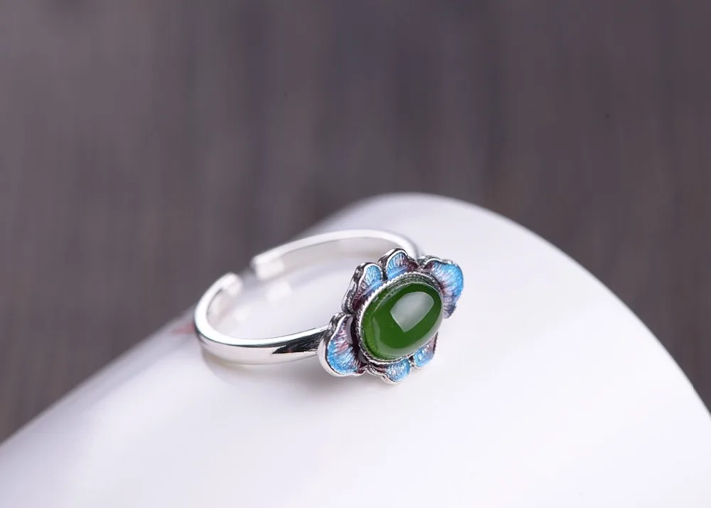 BALMORA 925 стерлингового серебра cloisonne-стиль халцедон Открытые Кольца для женщин любовь подарок модные элегантные ювелирные изделия Anillos TRS22228