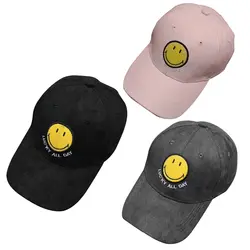 2018 замша Повседневное Бейсбол Кепки Unisex Snapback бейсбольная кепка Современный стильный улыбающееся лицо дышащая регулируемая хип-хоп Hat
