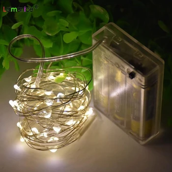

2M 3M 5M 10M Led Strings Copper Silver Wire 3XAA Battery Operated Christmas Wedding Party Decoration LED String Fairy Lights