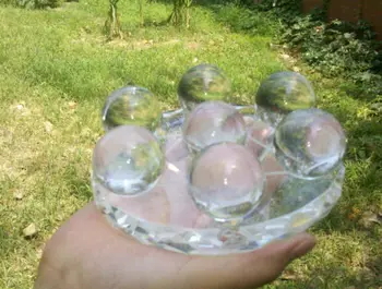 

ddh001484 BEAUTIFUL 7 NATURAL CLEAR QUARTZ CRYSTAL SPHERE BALL HEALING + STAND