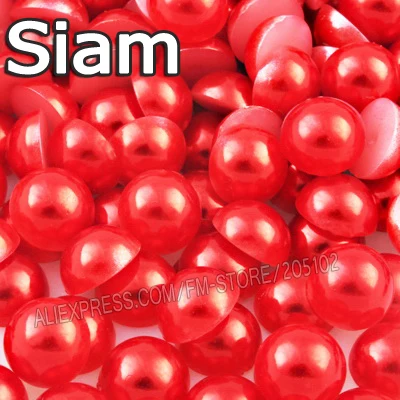 

Siam Half Round bead Mix Sizes 2mm 3mm 4mm 5mm 6mm 8mm 10 12mm imitation ABS Flat back Pearls for DIY Nail Art jewelry Accessory