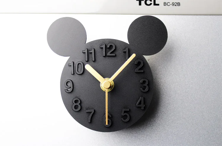 Современный дизайнер Микки Маус 3D настенные часы пустой магнит на холодильник цифровые настенные часы самоклеящиеся часы кухонные часы для детей