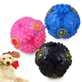 

PVC Dog Toy Ball For Small Medium Large Dogs Tooth Chew Training Toy Squeaky Giggle With Food Dispenser Designed Pet Product