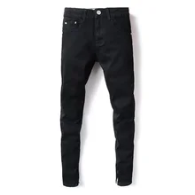 High Street Fashion Men Jeans Ankle Zipper Skinny Jeans Black Color Youth Destroyed Ripped Jeans Homme DSEL Brand Jeans Men High Street Fashion Men Jeans Ankle Zipper Skinny Jeans Black Color Youth Destroyed Ripped Jeans Homme DSEL Brand Jeans Men