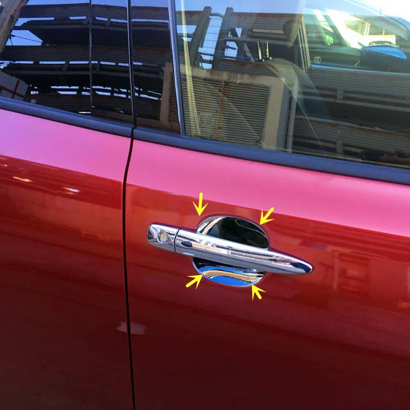 Exterior Side Door Handle Bowl Cover Trim ABS Chrome 4pcs