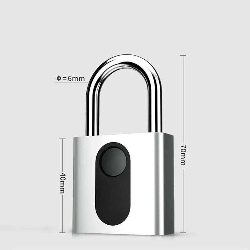 Keyless Smart USB Rechargeable Door Lock Fingerprint Padlock Quick Unlock 3