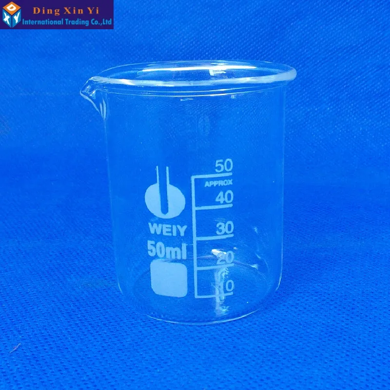 12 шт./лот) стеклянный стакан 50 мл, лабораторные принадлежности, лабораторный стакан, хороший качественный лабораторный стакан, материал высокого бора