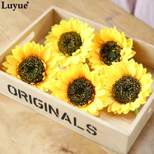 11 см диаметр желтый солнце цветок голова искусственный цветок голова украшения DIY