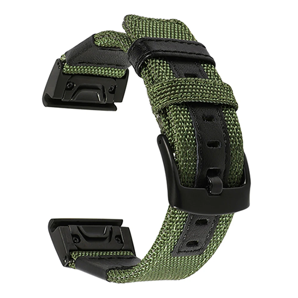 Ремешок из натурального нейлона и кожи для наручных часов Garmin Fenix 5X / 3/3HR быстро