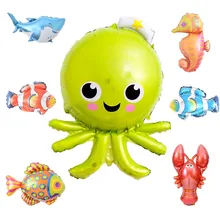 7pcs/lot Large Marine Animal Balloons Foil mini Fish Balloon Birthday Party Decorations Kids Inflatable Toys Children's Day Ball