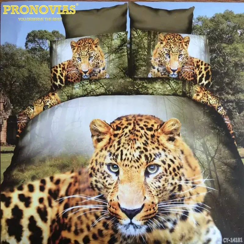 

amazing 3d leopard souvenir bedding set duvet cover bed sheet pillow cases 4pcs bed linen set,queen size,velvety