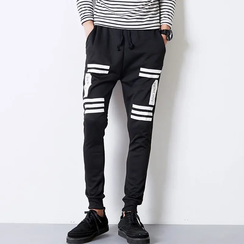 Sweat Pants New Arrival Slim Fit Skinny Striped Harem Pants Men Casual Jogger Trousers Men