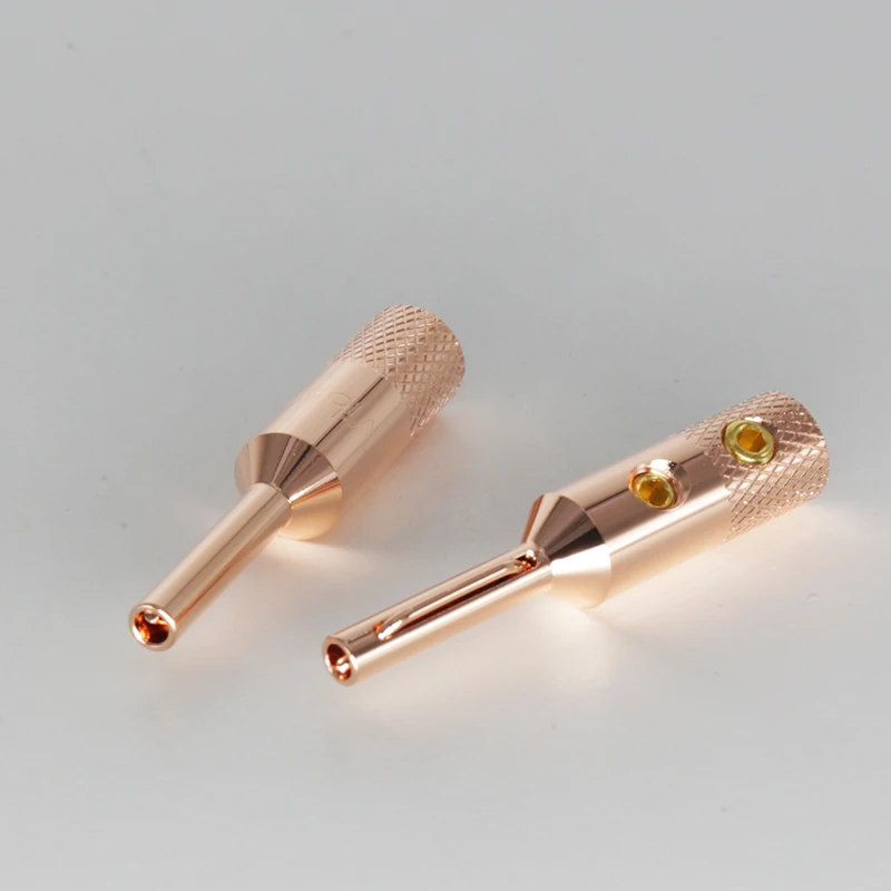 

4pcs Viborg VB401 100% Pure Copper Banana Connector Terminal Plug connector 4MM Speaker Wire Plug Screw Locking