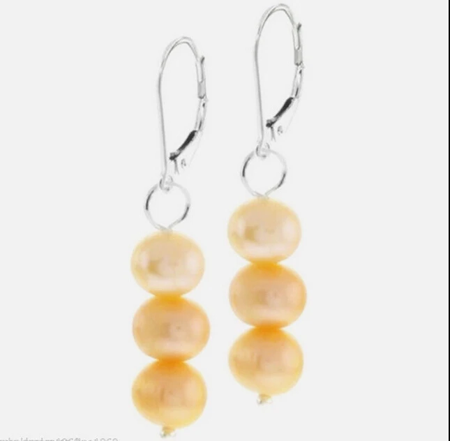 

hot sell new - -hot Beautiful 7-8mm Pink Freshwater Pearl 925 Sterling Silver Earrings Chic Jewelry new