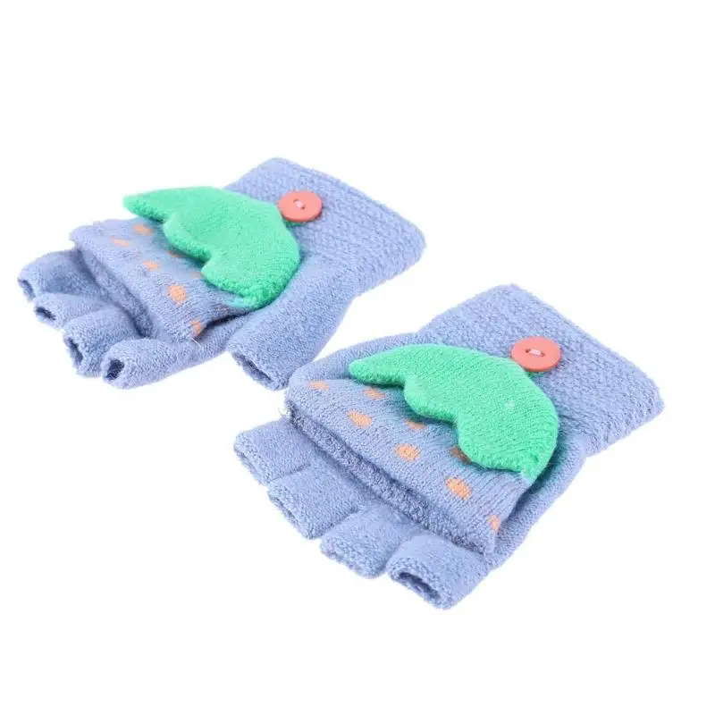 Милые детские вязаные перчатки для мальчиков и девочек зимние теплые эластичные перчатки с принтом из мультфильмов Повседневная Ручная одежда перчатки аксессуары