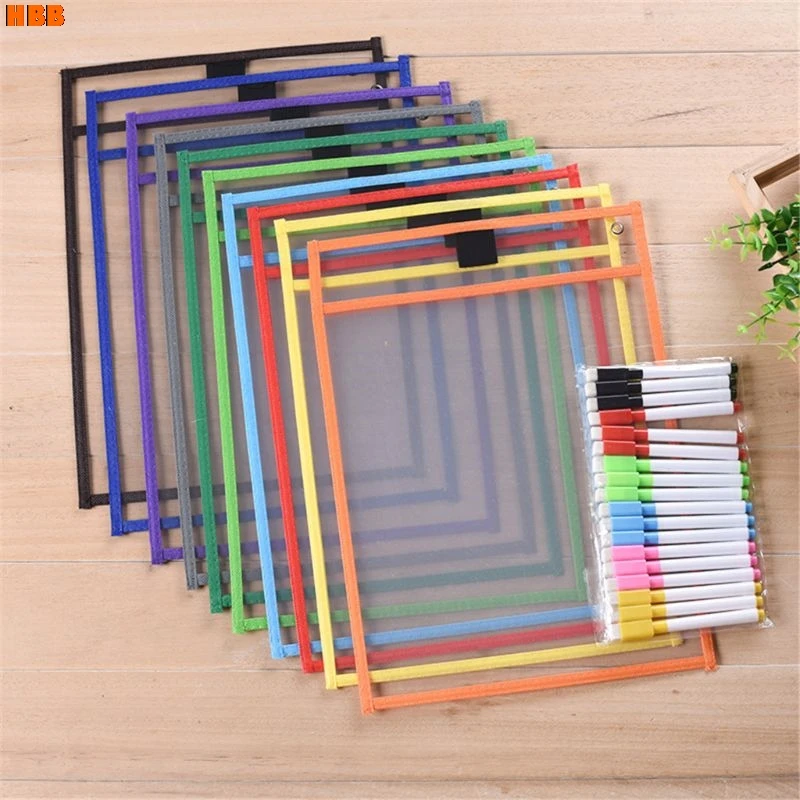 

Transparent Dry Brush Bag Can Be Reused With PVC PET Writing Dry Wipe Bag Drawing Toy For Kids Children Adult
