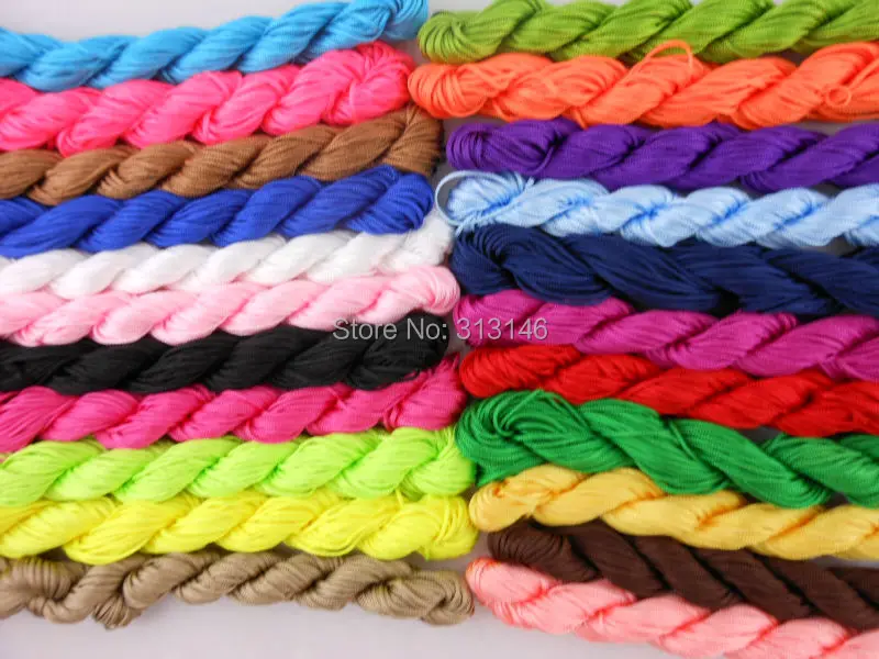 

Wholesale 22 Rolls1.5mm Macrame Beading Rattail Braided Nylon Cords Chinese Knot Kumihimo String Thread for Shamballa Bracelet
