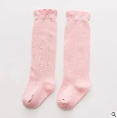 1 пара весенне-осенне-зимних хлопковых кружевных двойных игл; детские дышащие носки; однотонные гольфы для маленьких девочек; Школьные носки - Цвет: 10