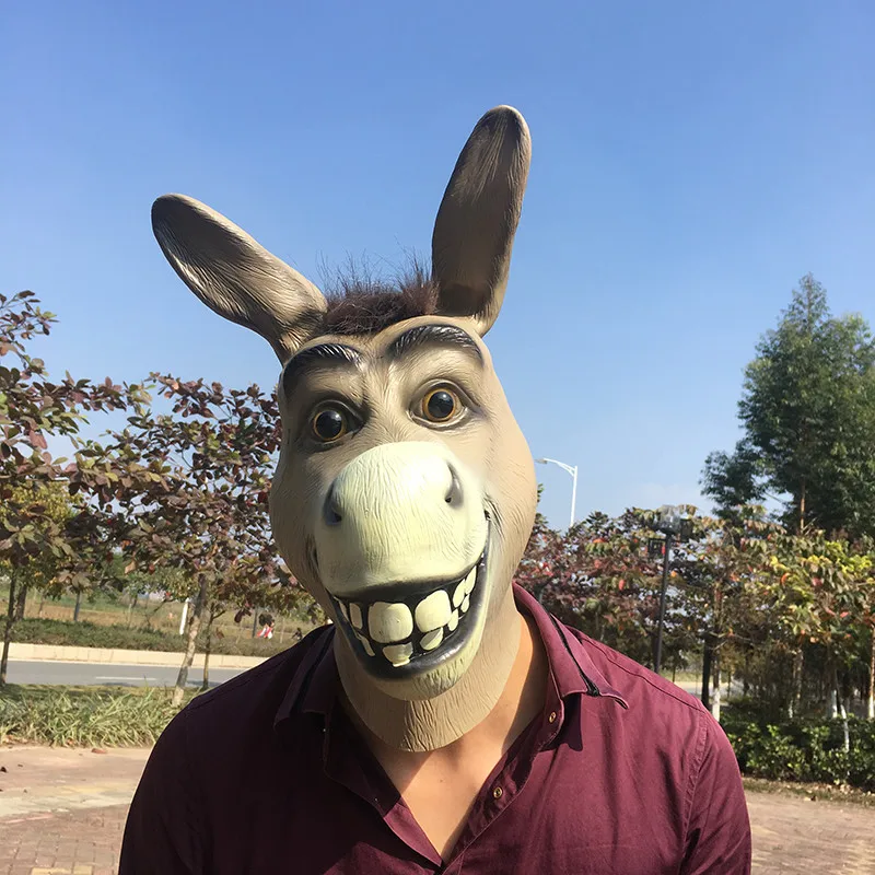NEWEST Logy Funny Donkey Latex Mask Mr Silly Donkey Mask Halloween Cosplay Costume Prop Breathable Festival Party Supplies
