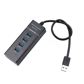 

KEBETEME Mini USB3.0 4 HUB W5PH4-U3 4 Ports USB Plug for Laptop / Ultrabook with VL812 Chipset Black/White