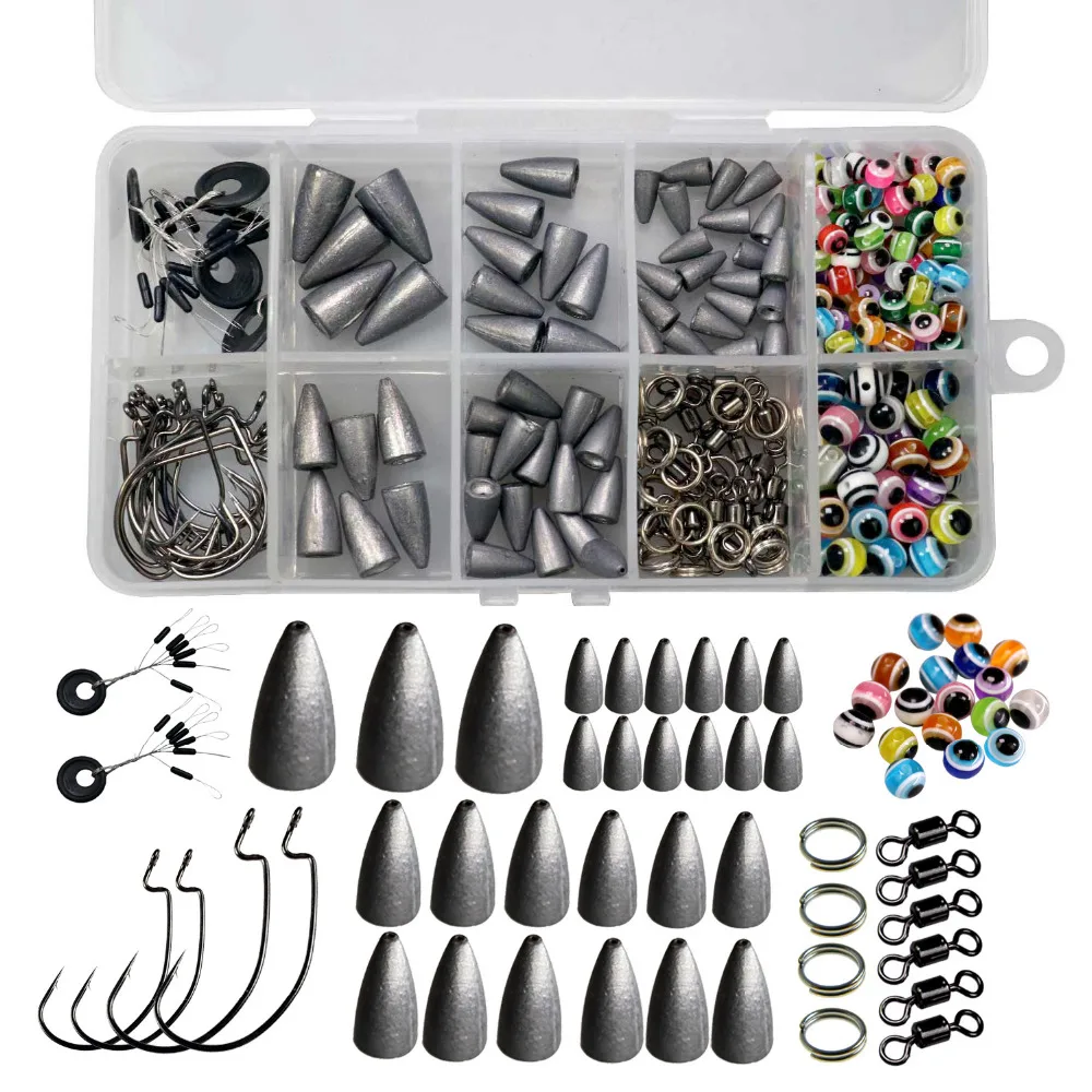 Fishing Accessories, Fishing Tackle Box, Set Hooks Weights